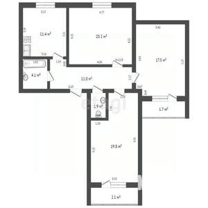 3-к квартира, вторичка, 86м2, 3/9 этаж