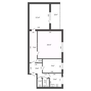 3-к квартира, вторичка, 62м2, 3/5 этаж