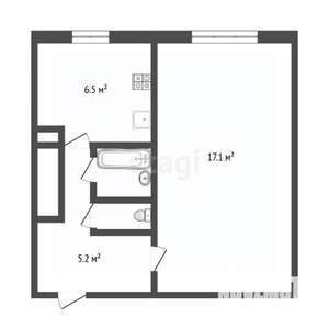 1-к квартира, вторичка, 33м2, 4/5 этаж