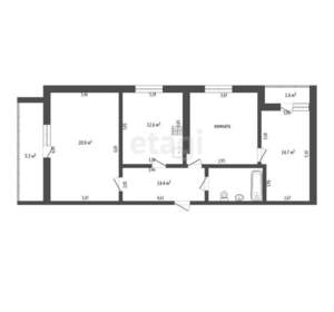 3-к квартира, вторичка, 83м2, 8/9 этаж