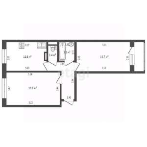 2-к квартира, вторичка, 61м2, 2/9 этаж