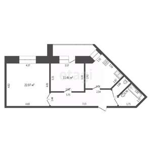 2-к квартира, вторичка, 60м2, 9/14 этаж