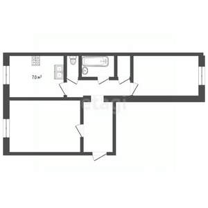 2-к квартира, вторичка, 52м2, 3/4 этаж