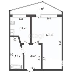 Студия квартира, вторичка, 21м2, 5/9 этаж