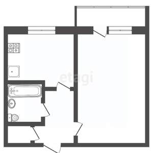 1-к квартира, вторичка, 38м2, 1/10 этаж