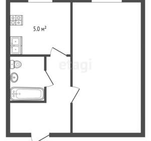 1-к квартира, вторичка, 30м2, 1/5 этаж