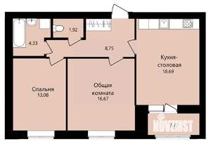 2-к квартира, вторичка, 63м2, 12/12 этаж