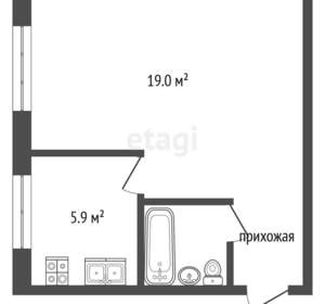 1-к квартира, вторичка, 30м2, 1/5 этаж