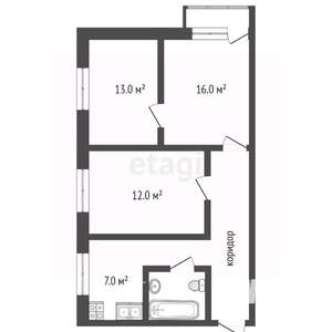 3-к квартира, вторичка, 50м2, 5/5 этаж