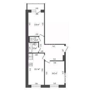 2-к квартира, вторичка, 60м2, 8/9 этаж