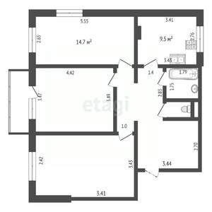 3-к квартира, вторичка, 81м2, 2/10 этаж