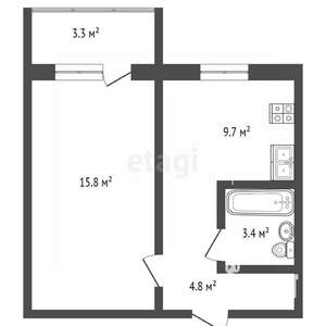 1-к квартира, вторичка, 40м2, 8/11 этаж