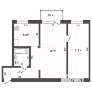2-к квартира, вторичка, 45м2, 4/5 этаж