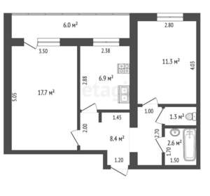 2-к квартира, вторичка, 48м2, 2/5 этаж