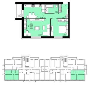 2-к квартира, вторичка, 65м2, 5/10 этаж