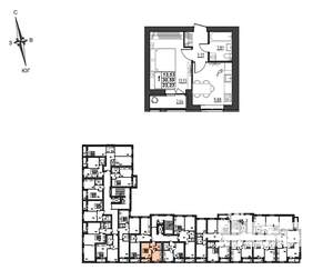 1-к квартира, строящийся дом, 33м2, 5/9 этаж