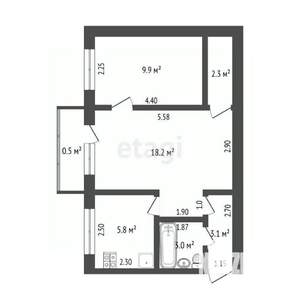 2-к квартира, вторичка, 42м2, 2/5 этаж
