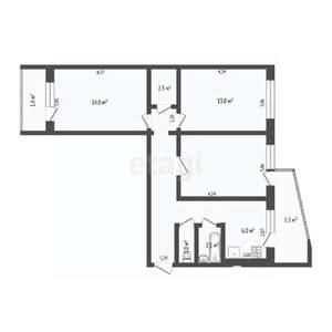 3-к квартира, вторичка, 64м2, 3/9 этаж