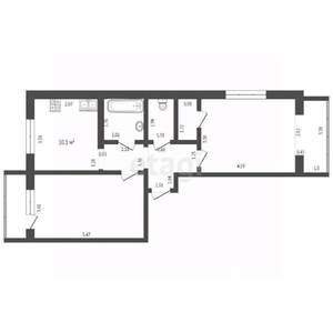 2-к квартира, вторичка, 65м2, 9/10 этаж