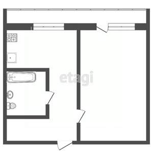 1-к квартира, вторичка, 35м2, 1/9 этаж