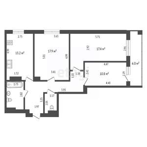 3-к квартира, вторичка, 78м2, 10/16 этаж