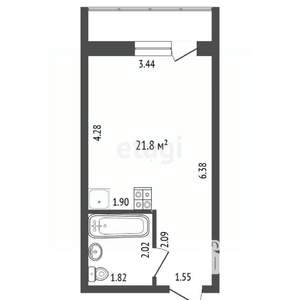 Студия квартира, вторичка, 22м2, 2/9 этаж