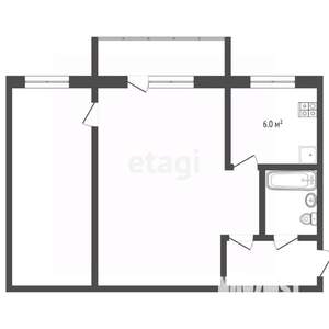2-к квартира, вторичка, 40м2, 4/4 этаж