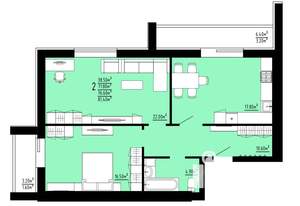 2-к квартира, строящийся дом, 77м2, 8/10 этаж