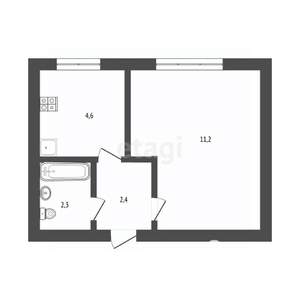 1-к квартира, вторичка, 21м2, 5/9 этаж