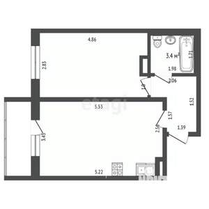1-к квартира, вторичка, 40м2, 8/9 этаж