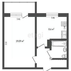 1-к квартира, вторичка, 37м2, 4/10 этаж