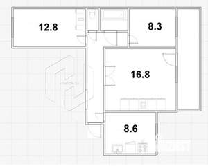 3-к квартира, вторичка, 61м2, 9/9 этаж