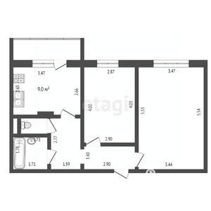 2-к квартира, вторичка, 56м2, 2/10 этаж