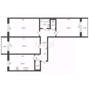 3-к квартира, вторичка, 90м2, 4/5 этаж