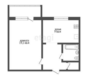 1-к квартира, вторичка, 38м2, 7/10 этаж