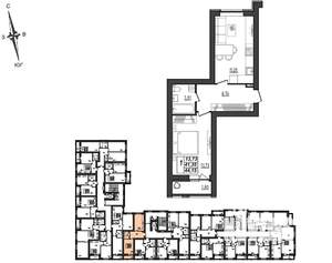 1-к квартира, вторичка, 44м2, 3/9 этаж