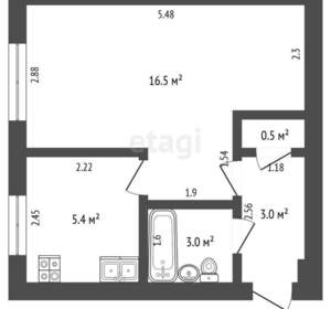 1-к квартира, вторичка, 28м2, 5/5 этаж