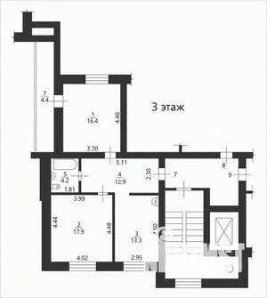 2-к квартира, вторичка, 63м2, 3/9 этаж