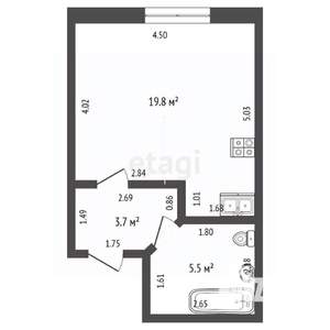 1-к квартира, вторичка, 30м2, 6/14 этаж