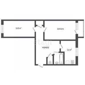 2-к квартира, вторичка, 45м2, 2/5 этаж