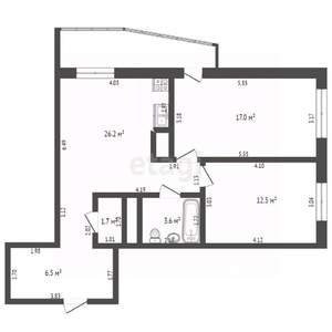 2-к квартира, вторичка, 62м2, 18/19 этаж
