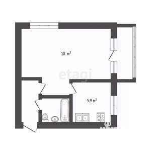 1-к квартира, вторичка, 31м2, 4/5 этаж