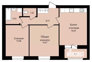 2-к квартира, вторичка, 63м2, 11/12 этаж