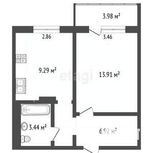 1-к квартира, вторичка, 36м2, 8/10 этаж
