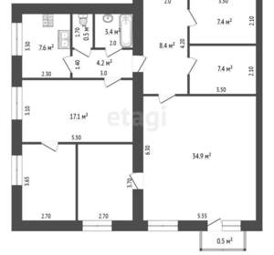 4-к квартира, вторичка, 112м2, 2/4 этаж