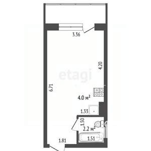 Студия квартира, вторичка, 24м2, 8/9 этаж