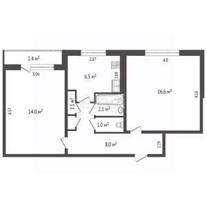 2-к квартира, вторичка, 49м2, 9/10 этаж