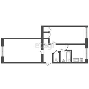 2-к квартира, вторичка, 44м2, 1/5 этаж