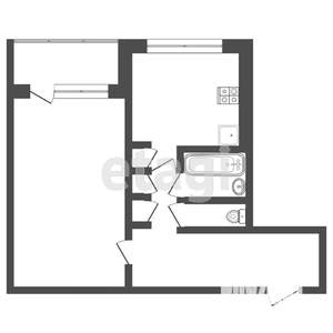 1-к квартира, вторичка, 35м2, 3/9 этаж