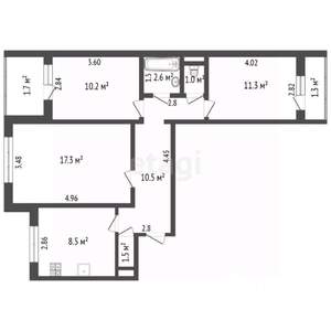 3-к квартира, вторичка, 63м2, 2/10 этаж